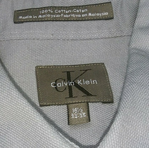 Grey Calvin Klein Button Up(Worn Once) - Picture 2 of 3